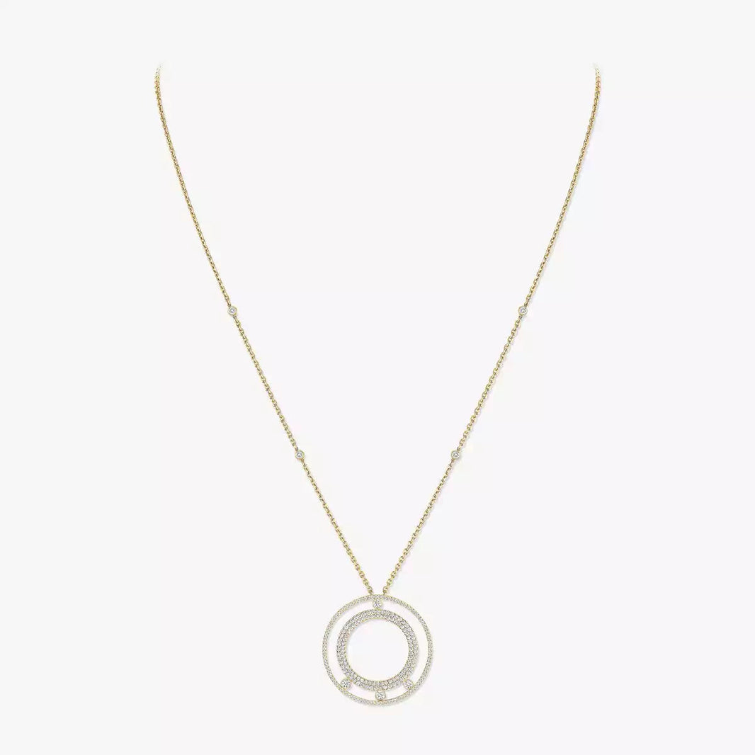 [Clover Jewelry]Move Romane Long Pave_-Set Diamond Necklace