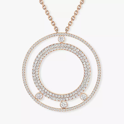 [Clover Jewelry]Move Romane Long Pave_-Set Diamond Necklace