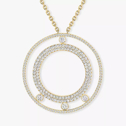 [Clover Jewelry]Move Romane Long Pave_-Set Diamond Necklace