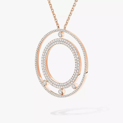 [Clover Jewelry]Move Romane Long Pave_-Set Diamond Necklace