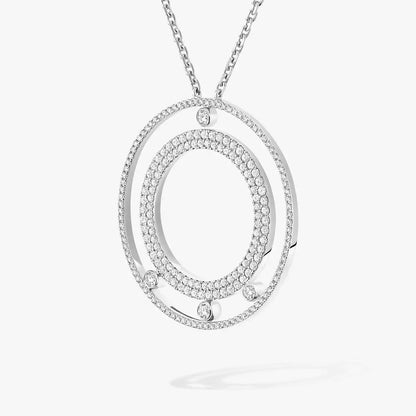 [Clover Jewelry]Move Romane Long Pave_-Set Diamond Necklace
