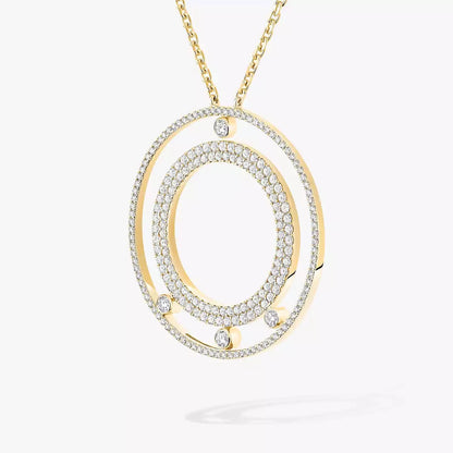 [Clover Jewelry]Move Romane Long Pave_-Set Diamond Necklace