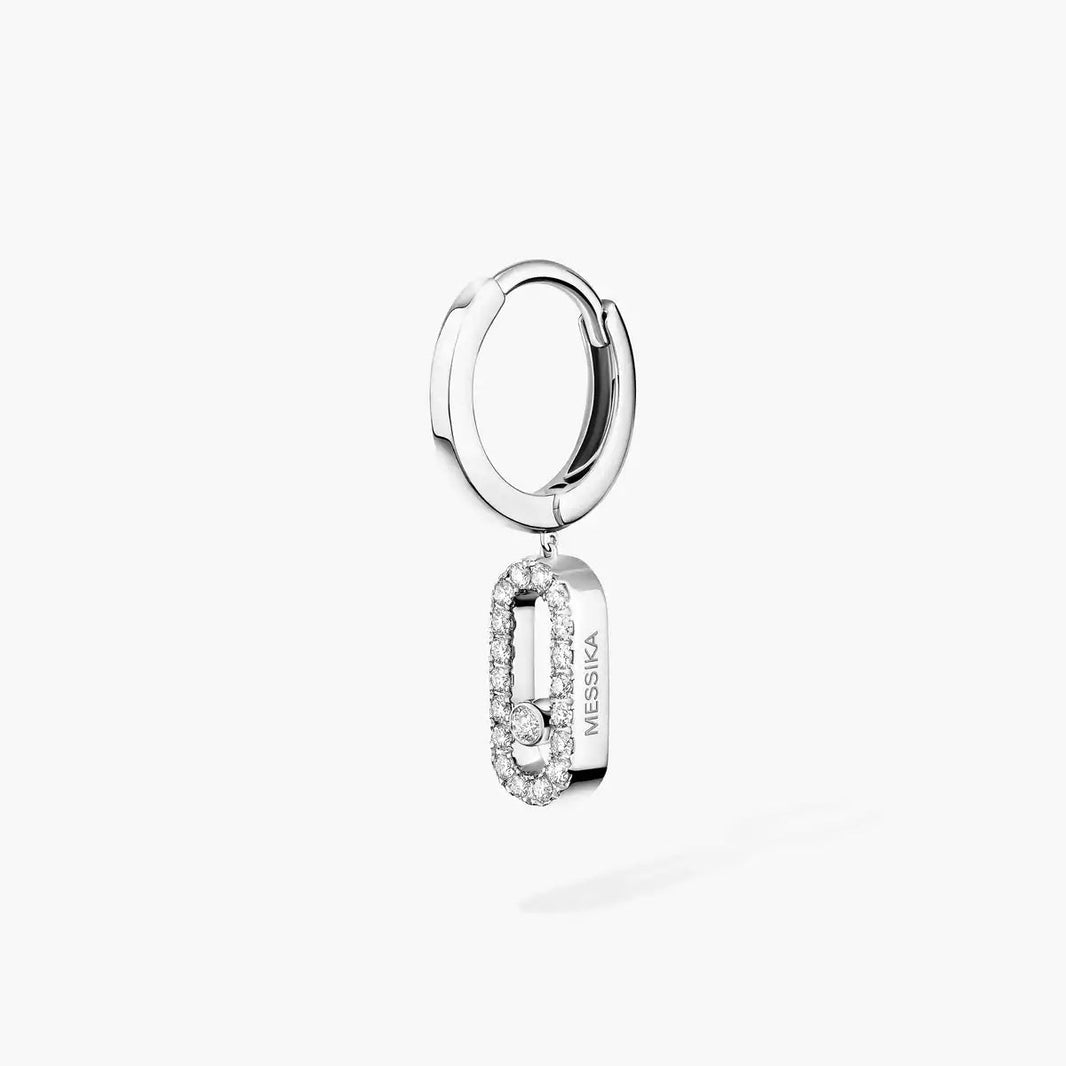 [Clover Jewelry]Move Uno Single Diamond Hoop Earring