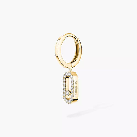 [Clover Jewelry]Move Uno Single Diamond Hoop Earring