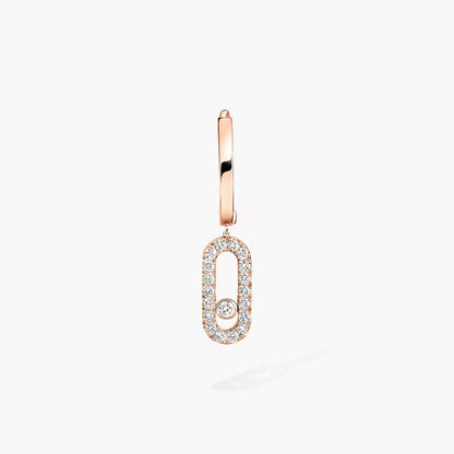 [Clover Jewelry]Move Uno Single Diamond Hoop Earring