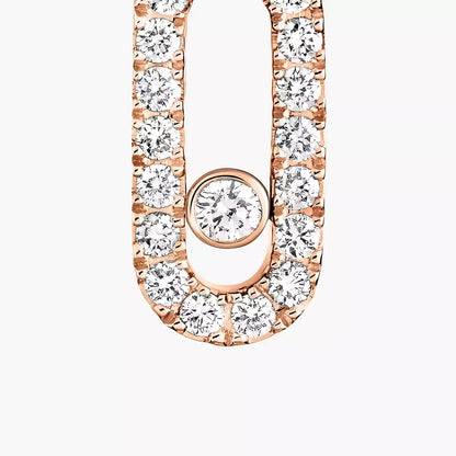 [Clover Jewelry]Move Uno Single Diamond Hoop Earring
