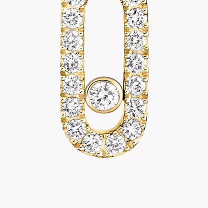 [Clover Jewelry]Move Uno Single Diamond Hoop Earring