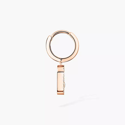 [Clover Jewelry]Move Uno Single Diamond Hoop Earring