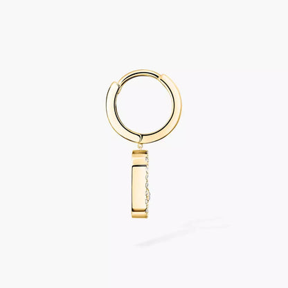 [Clover Jewelry]Move Uno Single Diamond Hoop Earring