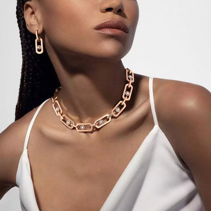 [Clover Jewelry]So Move XL Diamond Pendant Earrings