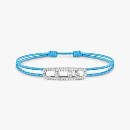 [Clover Jewelry]Messika Care(s) pink cord pavé bracelet
