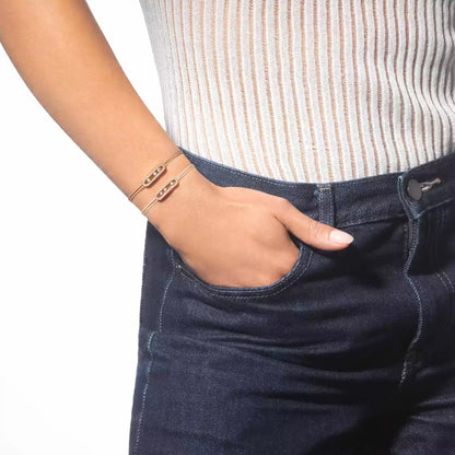 [Clover Jewelry]Messika Care(s) pink cord pavé bracelet
