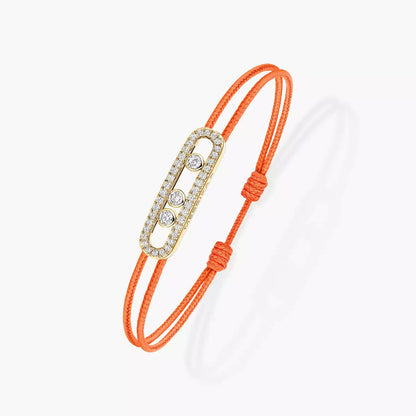 [Clover Jewelry]Messika Care(s) pink cord pavé bracelet