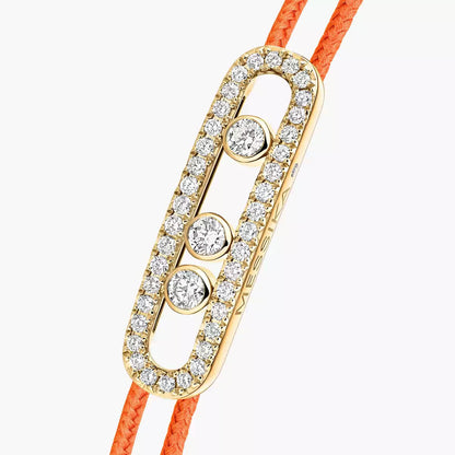 [Clover Jewelry]Messika Care(s) pink cord pavé bracelet