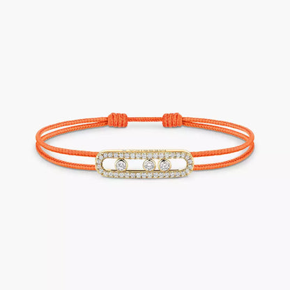 [Clover Jewelry]Messika Care(s) pink cord pavé bracelet