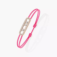[Clover Jewelry]Messika Care(s) pink cord pavé bracelet