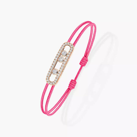 [Clover Jewelry]Messika Care(s) pink cord pavé bracelet