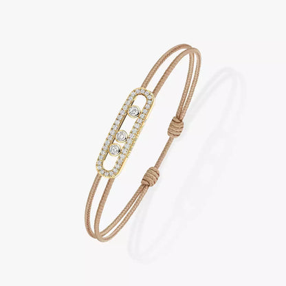[Clover Jewelry]Messika Care(s) pink cord pavé bracelet