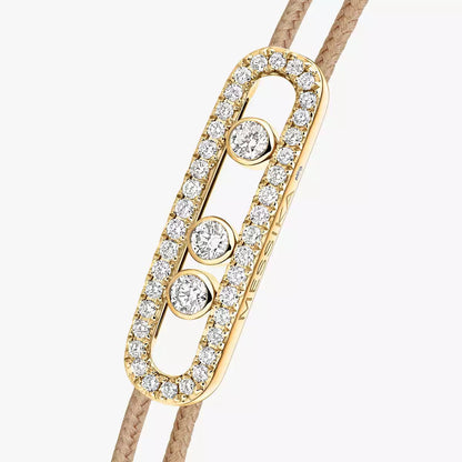 [Clover Jewelry]Messika Care(s) pink cord pavé bracelet