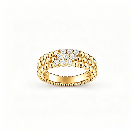 [Clover Jewelry]THREE-ROW DIAMOND RING