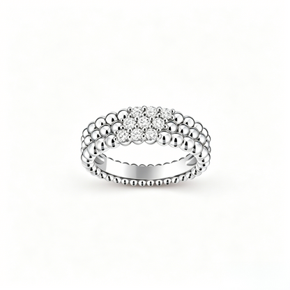 [Clover Jewelry]THREE-ROW DIAMOND RING
