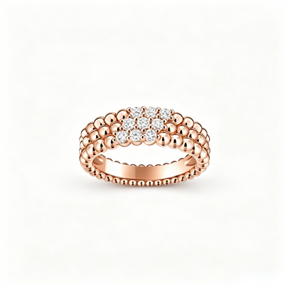 [Clover Jewelry]THREE-ROW DIAMOND RING