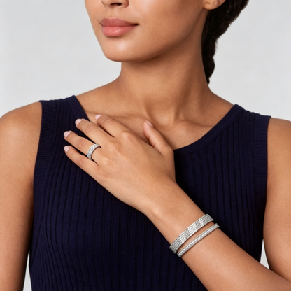 [Clover Jewelry]THREE-ROW DIAMOND RING