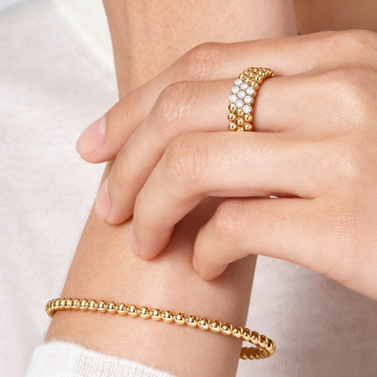 [Clover Jewelry]THREE-ROW DIAMOND RING
