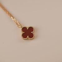 [Clover Jewelry]CLOVER MINI 9.5MM WHITE CARNELIANS NECKLACE