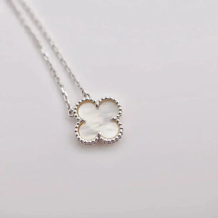 [Clover Jewelry]CLOVER  15MM WHITE MOTHER-OF-PEARL SILVER