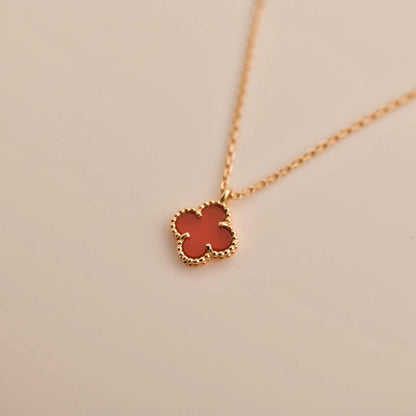 [Clover Jewelry]CLOVER MINI 9.5MM WHITE CARNELIANS NECKLACE