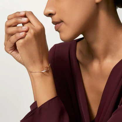 [Clover Jewelry]LOVE DOUBLE RING HALF DIAMOND BRACELET