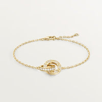 [Clover Jewelry]LOVE DOUBLE RING FULL DIAMOND BRACELET