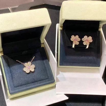[Clover Jewelry]FRIVOLE ROSE GOLD FLOWER DIAMOND NECKLACE