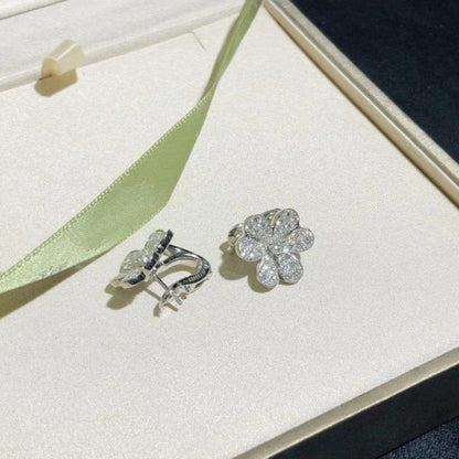[Clover Jewelry]FRIVOLE SILVER FLOWER DIAMOND EARRINGS