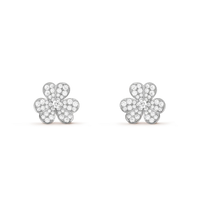 [Clover Jewelry]FRIVOLE SILVER FLOWER DIAMOND EARRINGS