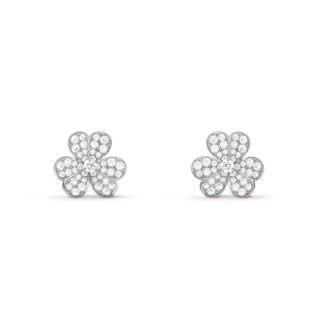 [Clover Jewelry]FRIVOLE SILVER FLOWER DIAMOND EARRINGS
