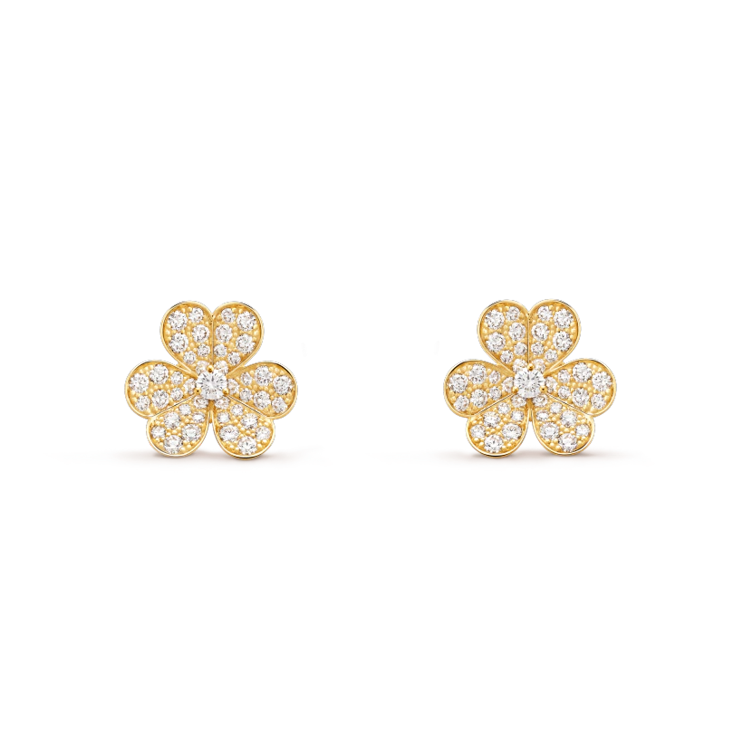 [Clover Jewelry]FRIVOLE GOLD FLOWER DIAMOND EARRINGS