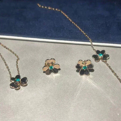 [Clover Jewelry]FRIVOLE  FLOWER MALACHITE EARRINGS