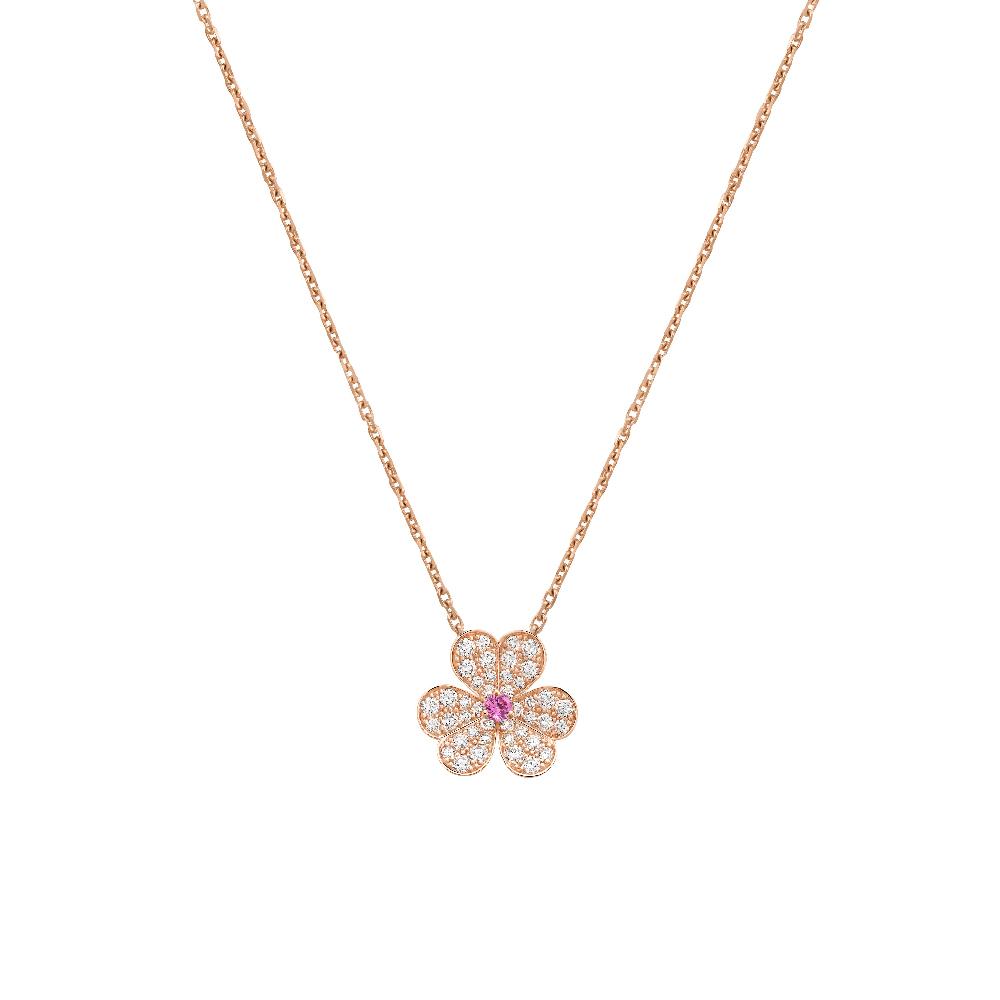 [Clover Jewelry]FRIVOLE ROSE GOLD FLOWER DIAMOND NECKLACE