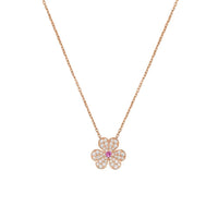 [Clover Jewelry]FRIVOLE ROSE GOLD FLOWER DIAMOND NECKLACE
