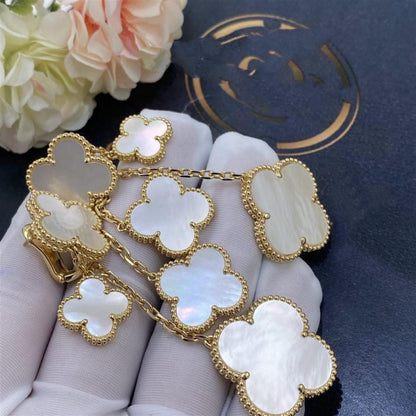 [Clover Jewelry]CLOVER EARRINGS WHITE MOP 4 MOTIFS GOLD