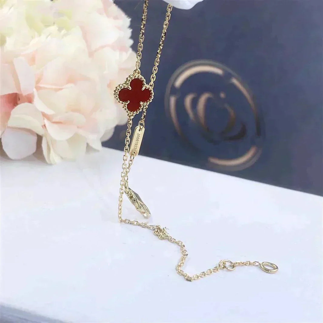 [Clover Jewelry]CLOVER  CARNELIAN SINGLE FLOWER BRACELET