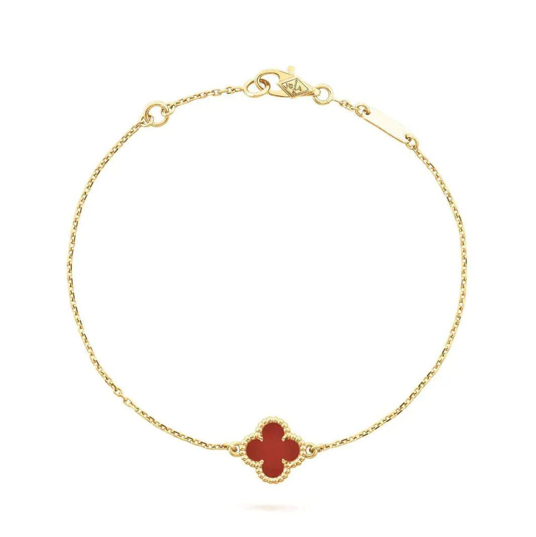 [Clover Jewelry]CLOVER  CARNELIAN SINGLE FLOWER BRACELET