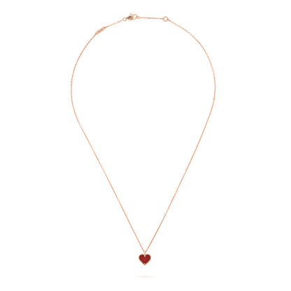 [Clover Jewelry]SWEET CLOVER CARNELIAN HEART NECKLACE