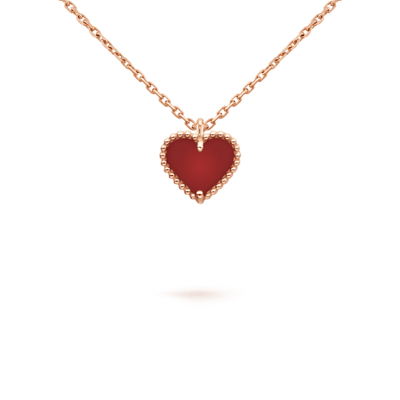 [Clover Jewelry]SWEET CLOVER CARNELIAN HEART NECKLACE