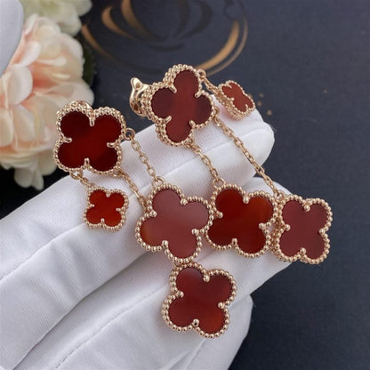 [Clover Jewelry]CLOVER EARRINGS CARNELIAN 4 MOTIFS PINK GOLD