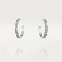 [Clover Jewelry]LOVE DIAMOND SILVER HOOP EARRINGS