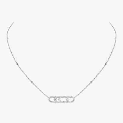 [Clover Jewelry] Move Pave_ Rose Gold Diamond Necklace