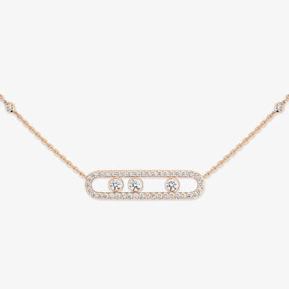 [Clover Jewelry] Move Pave_ Rose Gold Diamond Necklace